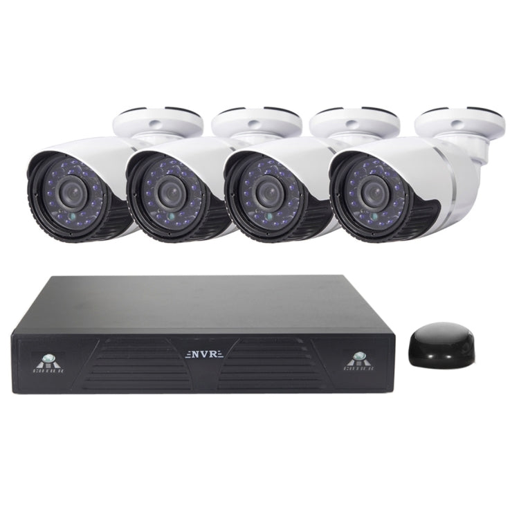 4CH H.264 720P HD Bullet IP Camera NVR Kit, 30m IR Night Vision, Support Video / Audio Input, 4CH H.264 720P 4CH H.264 720P HD Bullet IP Camera NVR Kit, 30m IR Night Vision, Support Video / Audio Input, 4CH H.264 720P